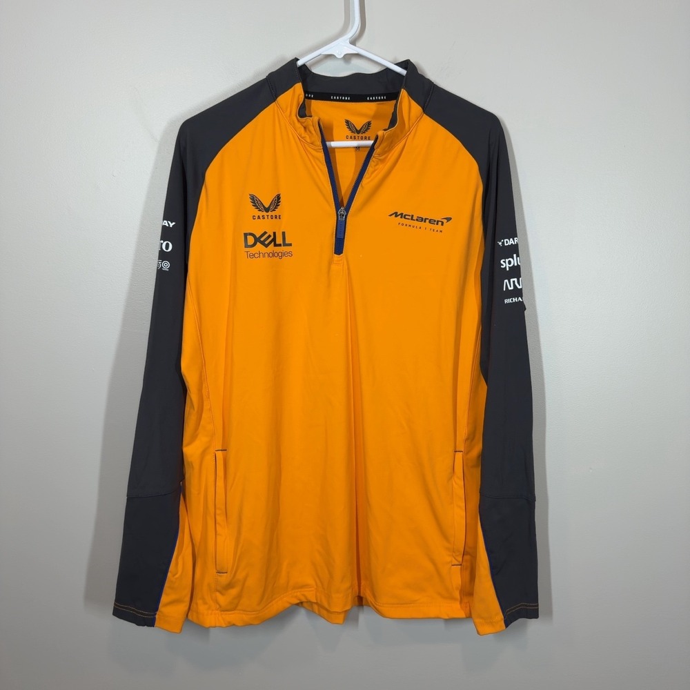 Castore McLaren F1 Team Quarter Zip Pullover Jacket Mens Medium Orange